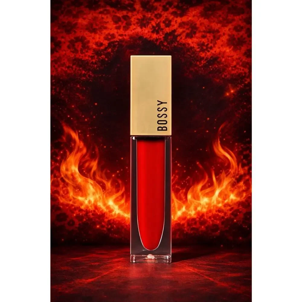 Bossy Cosmetics -Lip Plumping Gloss- Shade: Fiesty -High Shine- 0.20fl oz/ 6.2mL